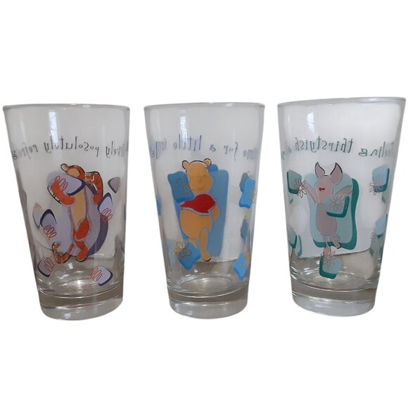 Winnie the Pooh Anchor Hocking 16 oz Glasses Pooh Bear Tigger Piglet Collectible - Picture 5 of 5
